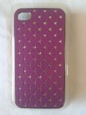 Capa para Iphone 4 e 4S Roxa com detalhes brilhantes