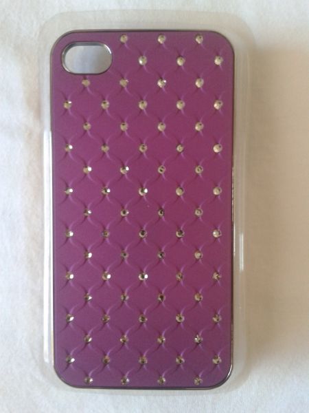 Capa para Iphone 4 e 4S Roxa com detalhes brilhantes